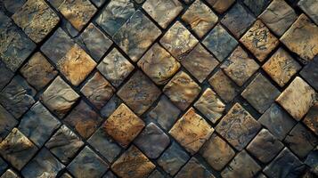 Close-up shot of tiled texture with visual interest. photo