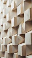 Abstract Geometric 3D Pattern with Beige Cubes and Shadows photo