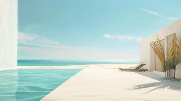 Minimalist and elegant interpretation of a beach vacation photo