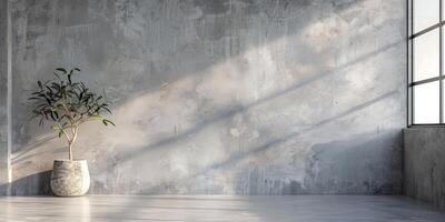 Subtle textures and muted tones create a soothing ambiance in this simple minimalist wall backdrop. photo