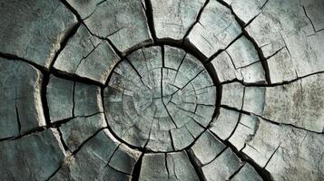 A large piece of wood with many cracks and holes photo
