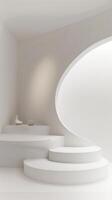 Contemporary display stage design with a minimalist approach photo
