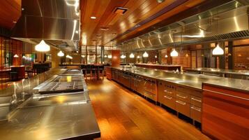 Contemporary culinary space with intricate layouts photo