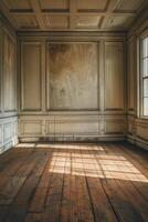 Empty room symbolizing the void created by racial disparities in power. photo