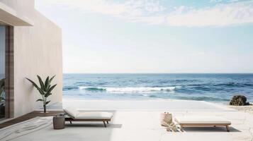 Minimalist and elegant interpretation of a beach vacation photo