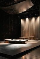 Modern Minimalist Interior Design with Dramatic Lighting photo