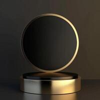 Minimalistic approach inviting viewers to customize the award podium with their own text or logos. photo