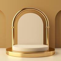 Professional image highlighting the elegance of an award podium against a blank backdrop photo