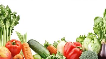 Fresh Organic Vegetables Isolated on White Background photo