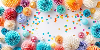 Classic celebration background with traditional party decorations photo