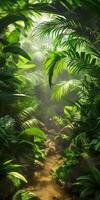 Creative rainforest scene with artistic elements. photo