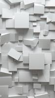 Abstract Geometric Background with 3D White Cubes and Rectangles in a Modern Minimalist Design photo