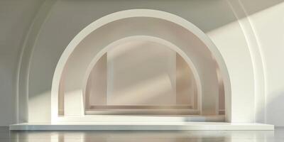 Modern display stage with a generous amount of blank space photo