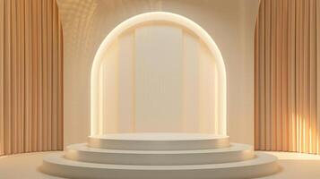 Neutral backdrop allows the award podium to shine as a symbol of excellence and achievement photo