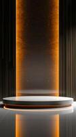 Professional image highlighting the elegance of an award podium against a clean backdrop photo