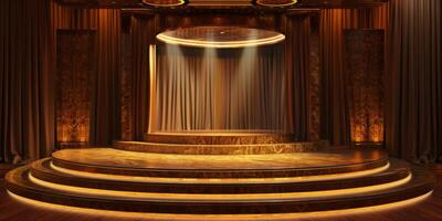 Striking 3D perspective showcasing the elegance and significance of an award podium photo