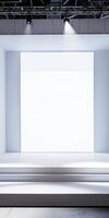 Minimalist Modern Stage with Bright Lighting and Clean White Background photo