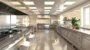 Well-lit kitchen with space for promotional inserts photo