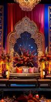 Luxurious Arabian Nights Themed Event Decor with Ornate Archway photo