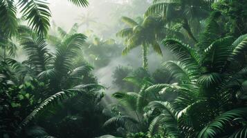 Clean, minimalistic rainforest scene. photo