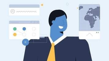 Website designer browsing the website vector