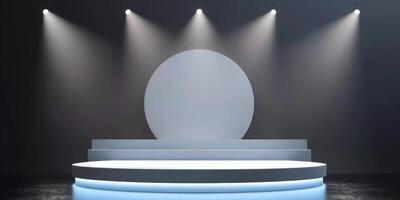 Modern display stage with a generous amount of blank space photo