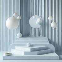 Modern Minimalist Abstract Geometric Composition with Spheres photo