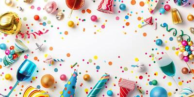 Chic celebration scene featuring stylish party props photo