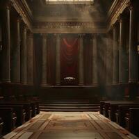 Empty scene reminding us of the vacancy left by the absence of justice in power. photo