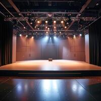 Minimalist stage setup allowing for seamless integration of technology photo