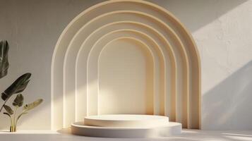 Neutral backdrop allows the award podium to shine as a symbol of excellence and achievement photo