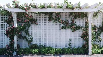 White garden pergola wall backdrop photo