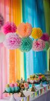 Basic party decor arranged against a simple yet impactful backdrop. photo