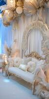Glamorous-coastal display stage featuring glamorous decorations photo