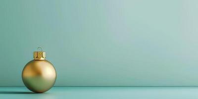 A gold ornament is sitting on a blue background photo