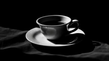 Zen-like simplicity captured in a cup of black coffee on a saucer photo