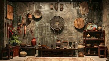 Authentic portrayal of items on a display stage photo