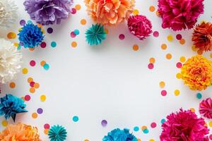 Bright and cheerful celebration background with vibrant decorations photo