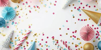 Chic celebration scene featuring stylish party props photo