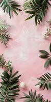 Festive Christmas Background with Pine Cones photo