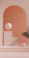 Minimalist Abstract Composition with Geometric Shapes and Soft Pastel Colors photo