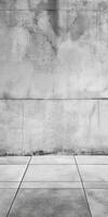 Minimalist Concrete Wall with Subtle Cracks and Textured Surface in Black and White Urban Setting photo