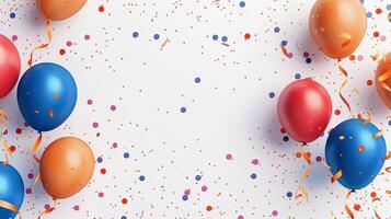 A colorful background with a bunch of balloons and confetti photo