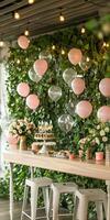 Basic party decor arranged against a simple yet impactful backdrop. photo
