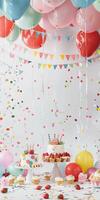 Classic celebration scene with traditional party decorations photo