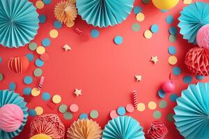 Colorful celebration background decorated with festive motifs photo