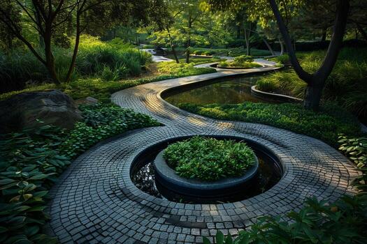 Fusion of a therapist's care and a winding path, evoking progress. photo