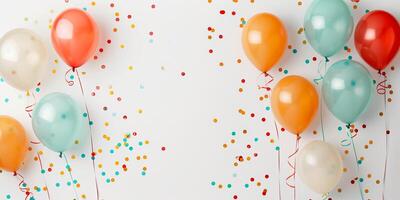 A bunch of balloons with a white background photo