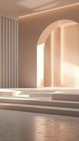 Modern Minimalist Interior with Soft Lighting photo