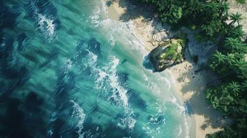 Top down shot of a pristine coastline perfect for a relaxing holiday photo
